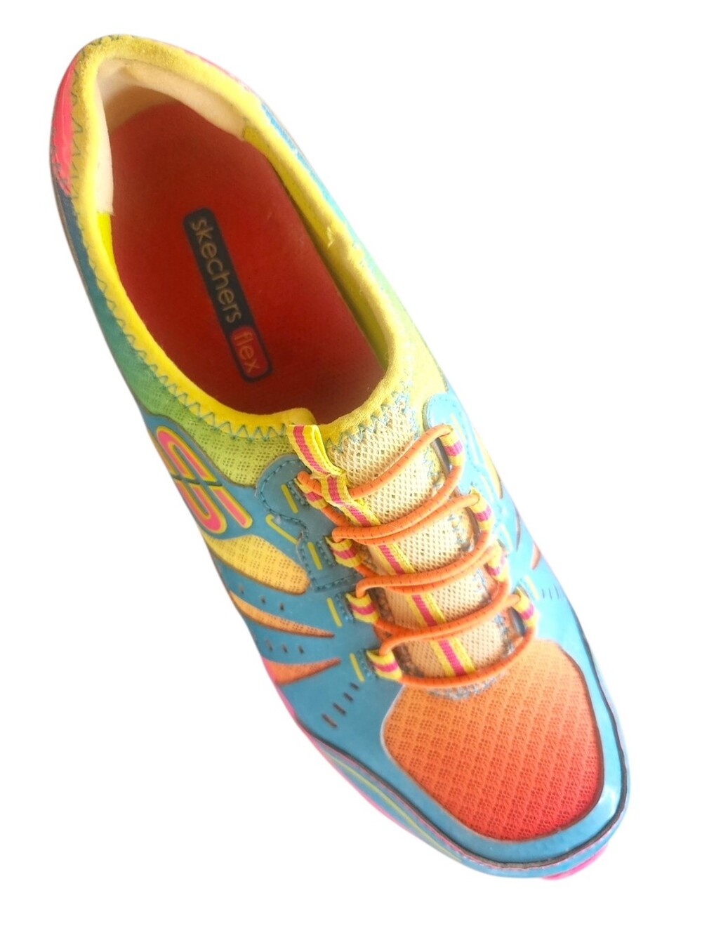 Skechers Rare Skech-Knit Flex Vibrant Multi-Color Bungee Slip On Sneakers Size 8 - Picture 2 of 12